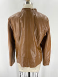 Alfani Brown Faux Leather Jacket, M