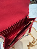 Louis Vuitton Red Pomme DAmour Monogram Vernis Bel Air Pochette, 7.5 x 5.5 x 1.4