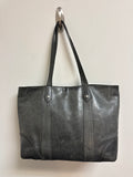 Frye Gray Leather Shoulder "Shopper" Bag, 17"x11.5" (retail $358)