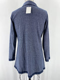 APT Designs Blue Reversible Cardigan, S/M