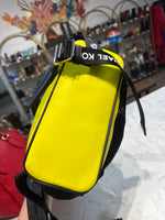 Michael Kors Danika Neon Yellow & Black Mesh Backpack, 12"x10"