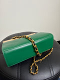 Ann Taylor Green Clutch Crossbody Bag, 7.5"x6"
