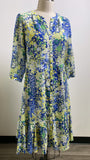 Talbots Green/Blue Dress, 6 Petite