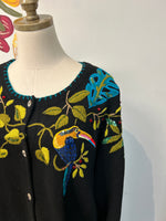 In the Dream Garden Black Cardigan, 1X