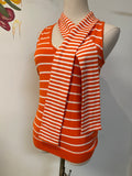 Lauren Ralph Lauren Orange Stripe Top, S