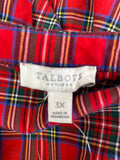 Talbots Red Tartan Top, 3X