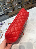 Red Quilted  Crossbody Bag, 11"x7"