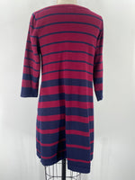 Alyx Burgundy Stripe Dress, L Petite