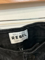 Rebel Black Pin Up Crop Jeans, 16W