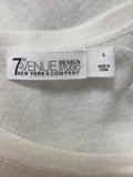 7th Avenue White 3/4 Sleeve Cardigan, L