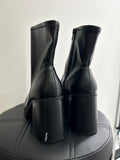 Mix No. 6 Black Faux Leather Boots, 8