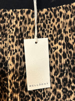 New Melloday Animal Print Pleated Skirt, L