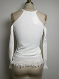 Bailey 44 White Open Shoulder Sweater, XS