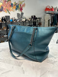 Coach Teal Ava Chain Tote Shoulder Bag, 12"x9.5"