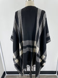 Three Dots Black Cashmere Blend Cardigan, One Size