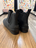 Sperry Black Rubber Torrent Chelsea Rain Boots, 8