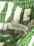 Gemma + Jane Green 29" Inseam Linen Pants, S