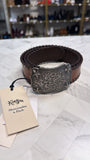 New Retail $60 Kemo Sabe x Abercrombie & Fitch Brown Leather Belt, S/M