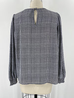 New Ann Taylor Black Print Top, M (retail $64)