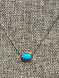 Kendra Scott Silver Necklace with Blue Stone
