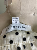 Rose + Olive White/Black Polka Dot Top, 1X