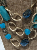 Gold/Tuquoise/Blue Necklace