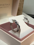 New Chrystina Blue/Silver Genuine Crystal Earrings