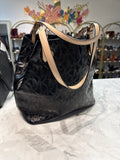 Michael Kors Black Patent Monogram Shoulder Bag, 16"x11"