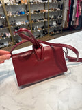 Genuine Leather Burgundy Crossbody Bag, 9"x5"