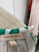 Skies Are Blue Green/White Top, S