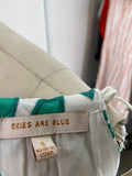 Skies Are Blue Green/White Top, S