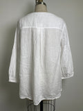 Charter Club White 100% Linen Top, L