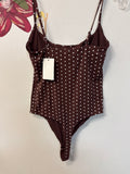 Suuksess Brown Polka Dot Bodysuit, M