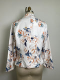 Allegra K Floral Open Front Jacket, M