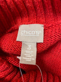 Chico's Red Fringe Sweater, XL