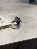 Sterling Silver Blue CZ Ring, 10