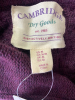 Cambridge Dry Goods Purple Wool Blend Hooded Cardigan, M