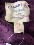 Cambridge Dry Goods Purple Wool Blend Hooded Cardigan, M