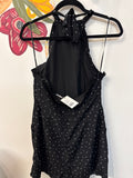 Sugar Lips Black Halter Romper, L