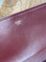 Cartier Burgundy Leather Wallet, 7.5"x4.5"