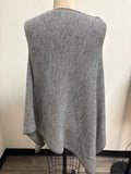 Fratelli Talli Gray Wool Blend Poncho Sweater, One Size