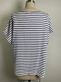 Chico's White/Blue Stripe Top, XL