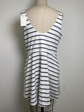 All in Motion White/Blue Stripe Dress, XL with Built In Bra and Shorts