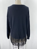One Grey Day Wool/Cashmere Black Sweater, S
