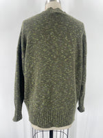 a.n.a. Green Button Front Pocket Cardigan, M Petite