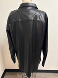 Calvin Klein Black Faux Leather Jacket Top, XL