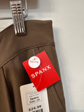 New Spanx Brown Crepe Pleated Trouser 29" Inseam Pants, 1X Petite