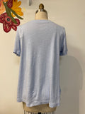 J. Jill Blue Pima Slub Knit Tee, M