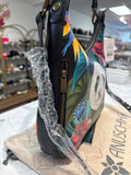 New Anuschka Happy Panda Convertible Slim Hobo Crossbody Bag, 12.75"x9.75"