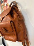 Gucci Brown Leather Bamboo Backpack, 12"x12"